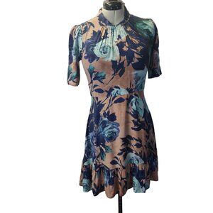 Closet London Floral Viscose Mini Dress Size 8